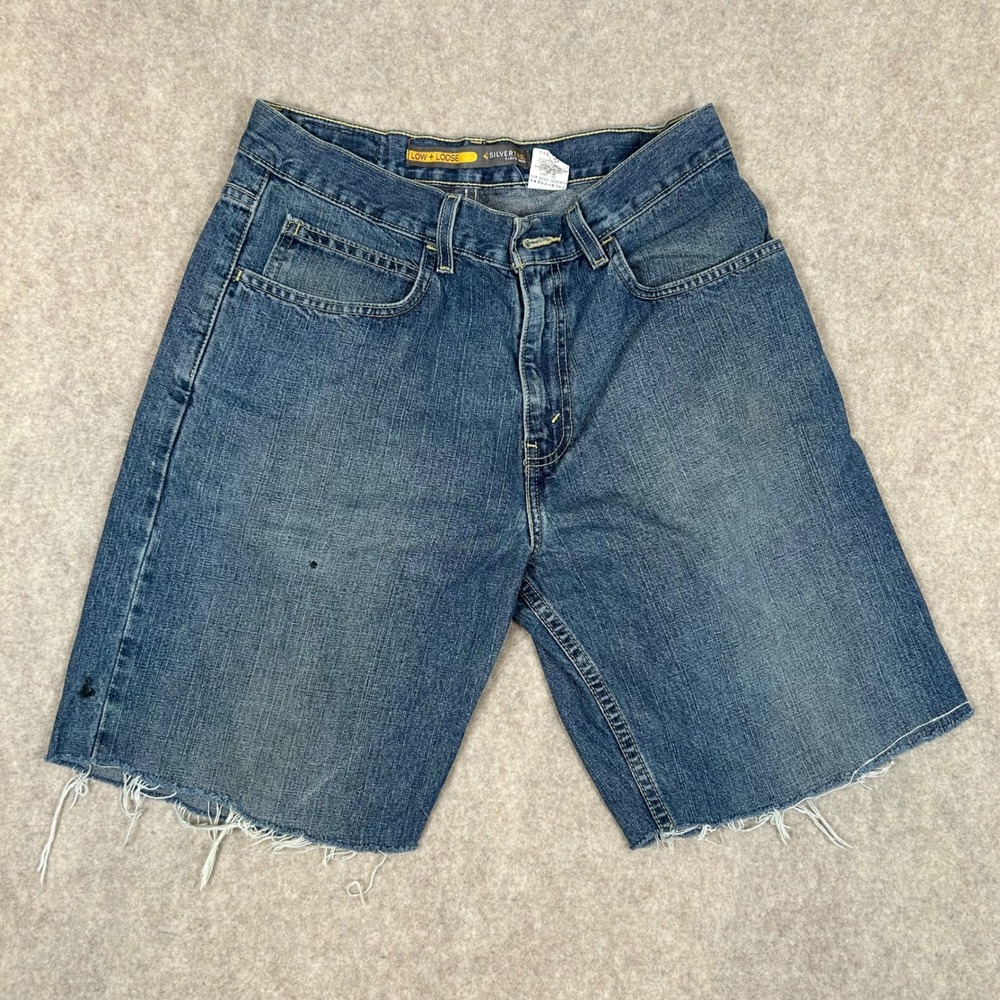 Levi's SilverTab‎ Shorts Mens W30 Blue Low Loose Raw Cut Off Denim 90s Skater